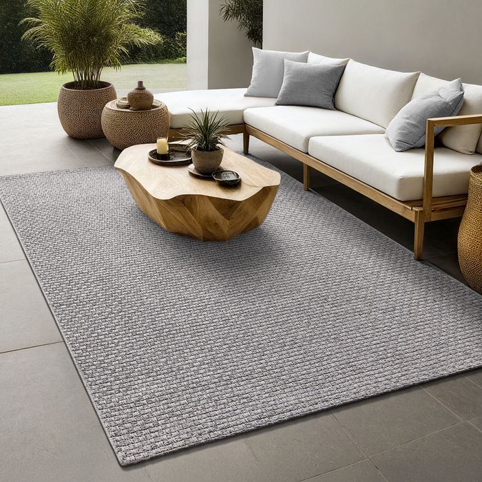 Tapis d'extérieur - THE CARPET - Maldives - Boho - Résistant - Gris - 140 x 200 cm(Gris/120 x 170 cm)