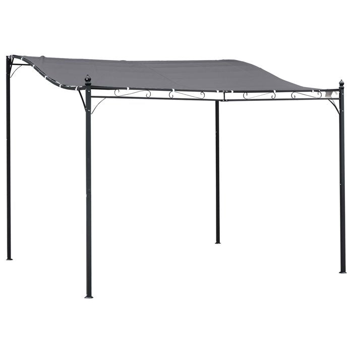 Outsunny - pergola tonnelle de jardin - Métal - 297x297x250cm - Gris(Gris)