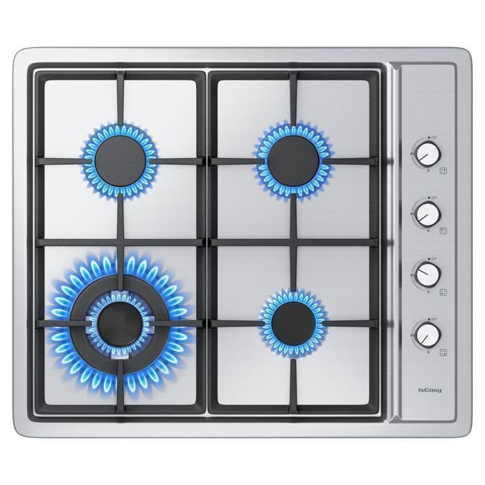 Plaque de cuisson gaz IsEasy MGBS-314A 4 feux Inox(4 Brûleurs A)