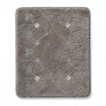 Tapis de bain en microfibre gris avec motifs floraux 50 x 60 x 2cm