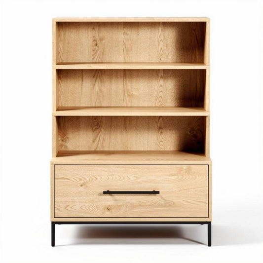 Bibliothèque en bois d'orme avec tiroir taille 80 x 40 x 120cm