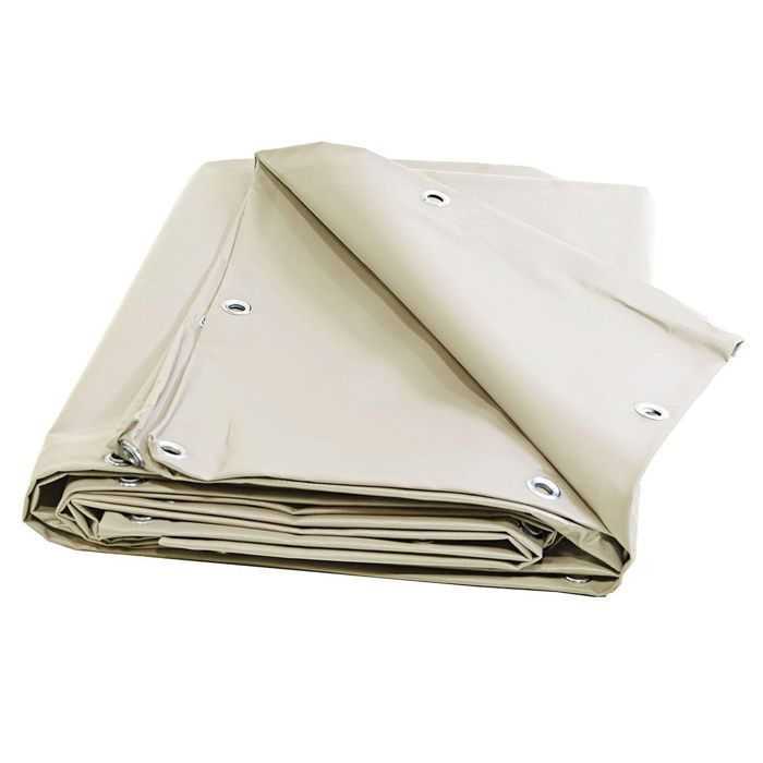 TECPLAST Bâche pour Carport Ivoire 2x3,5 m XP640CP - Garantie 10 ans - Toile PVC étanche pour abri de voiture - Made in France(Ivoire/10 x 12 m)