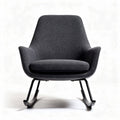Fauteuil à bascule en tissu gris avec structure en métal 70 x 70 x 80cm