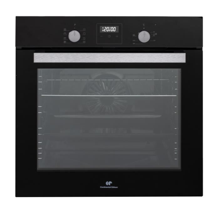 Four encastrable catalyse - chaleur pulsée - CONTINENTAL EDISON - F80CBIX - Noir et inox - L59,5 x H59,6 x P 54,68cm(Inox)