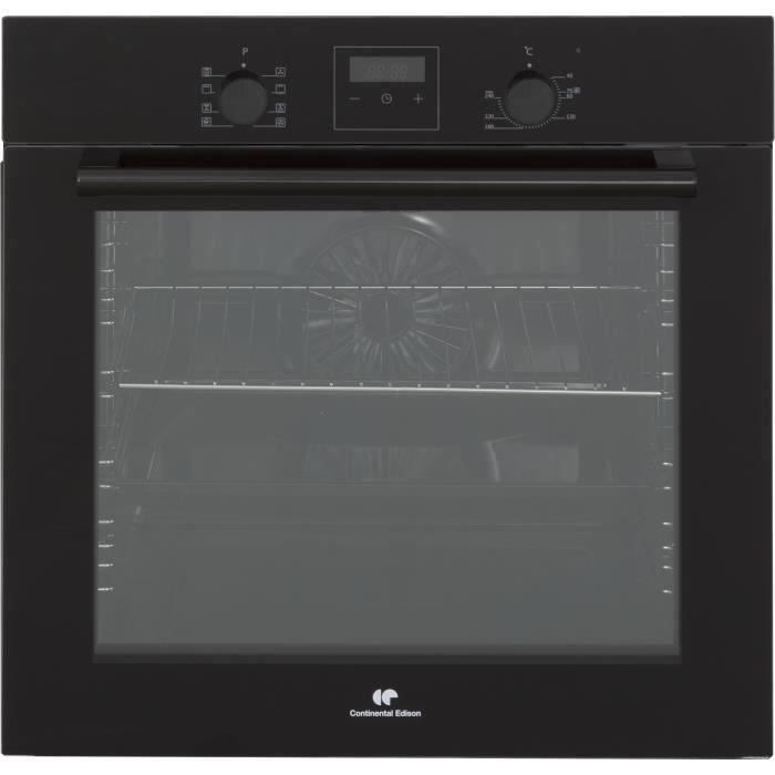 Four encastrable nettoyage catalyse - chaleur pulsée CONTINENTAL EDISON F80CBP Noir programmateur digital - 59,5 x 59,5 x 56,6 cm(Noir)