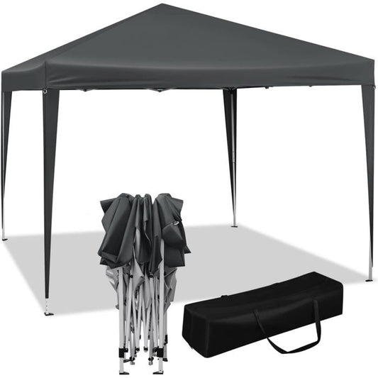 WOLTU Tonnelle de Jardin, Tente Pliante. Protection du Soleil UV 50+, Facile à Installer Hauteur Réglable 3x3m, Anthracite(Anthracite)