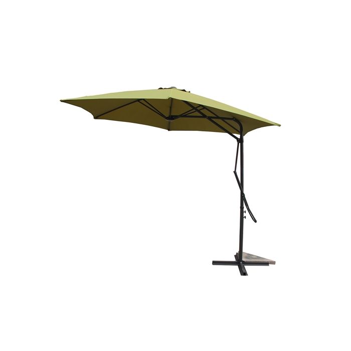 Alcudia Vert - Parasol rond avec système d'ouverture rapide(Gris)