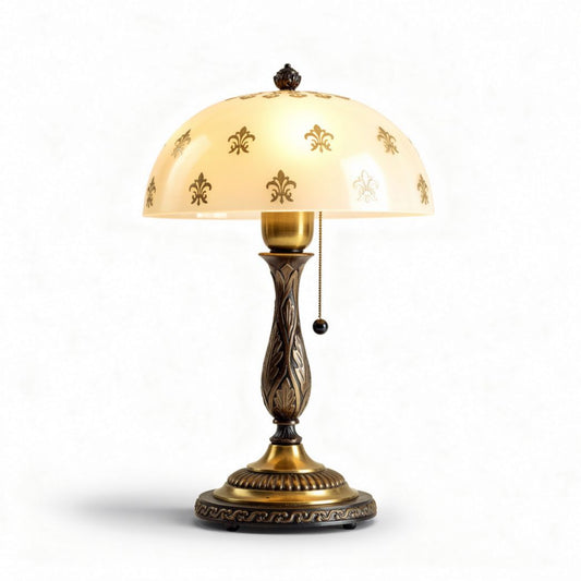 Lampe de bureau en métal doré avec abat-jour en verre 30 x 30 x 50cm