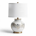 Lampe de table en céramique blanche avec abat-jour en tissu 30 x 30 x 50cm