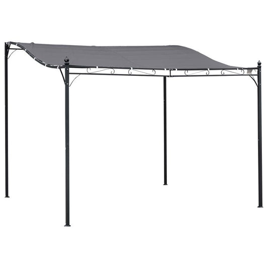 Outsunny - pergola tonnelle de jardin - Métal - 297x297x250cm - Gris(Gris)