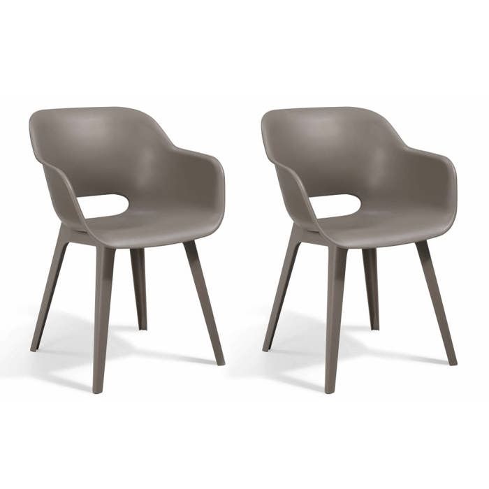 Chaises d'extérieur Akola - Keter - Lot de 2 - Résine - Cappuccino - Robuste et léger(Capuccino)