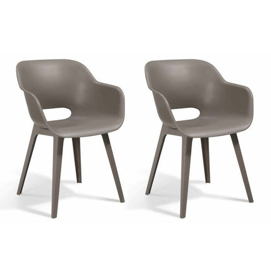 Chaises d'extérieur Akola - Keter - Lot de 2 - Résine - Cappuccino - Robuste et léger(Capuccino)
