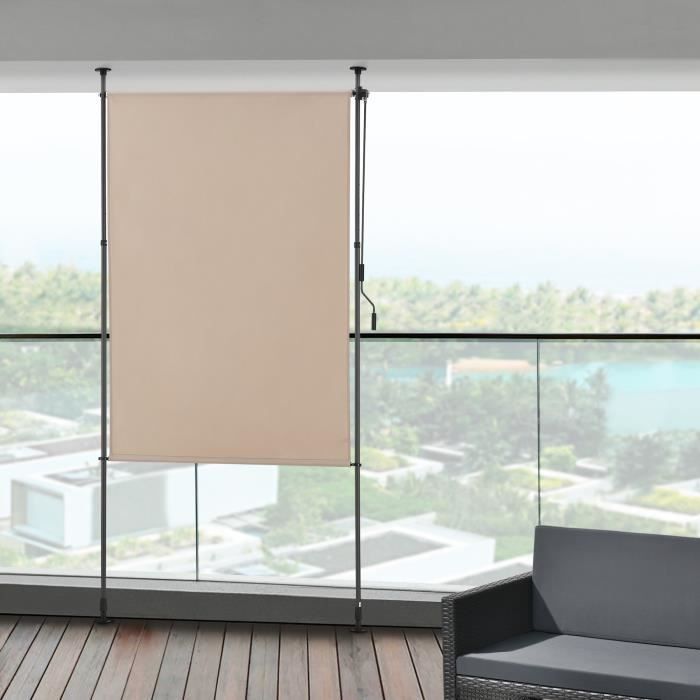 Store extérieur Cimarra aux barres téléscopiques sans perçage 104 x 270 x 310 cm sable(Beige/104 x 270 x 310 cm)