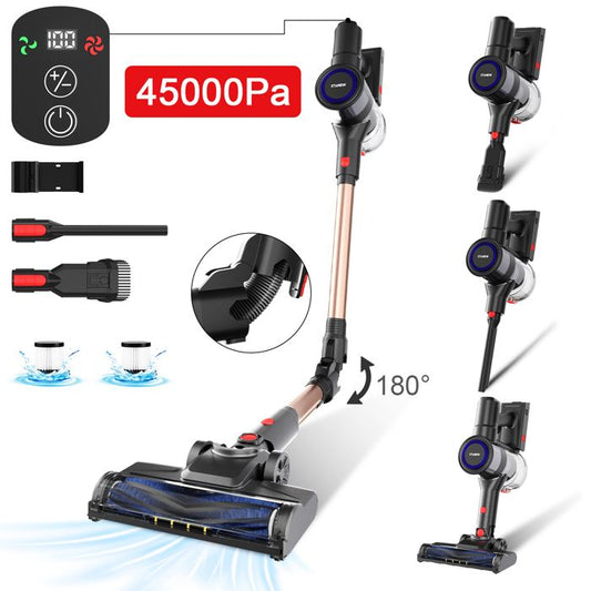 Aspirateur balai - STANEW - 45000Pa/550W - Pliable 180° - 40 min autonomie - Brosse anti-emmêlement(Doré/Non pliable)