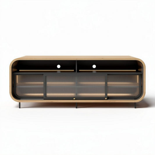Meuble tv en bois avec verre dépoli dimensions 120 x 40 x 50cm
