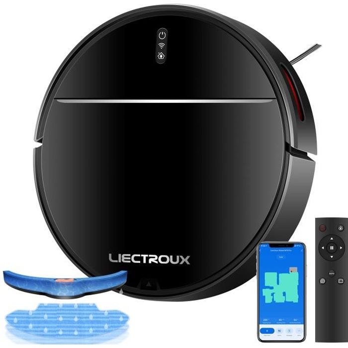 LIECTROUX M7S PRO - Aspirateur robot laveur connecté - 3000 Pa - Navigation cartographique - Autonomie 120 mn - Batterie 4400mAh(Aspirateur laveur/C30B)