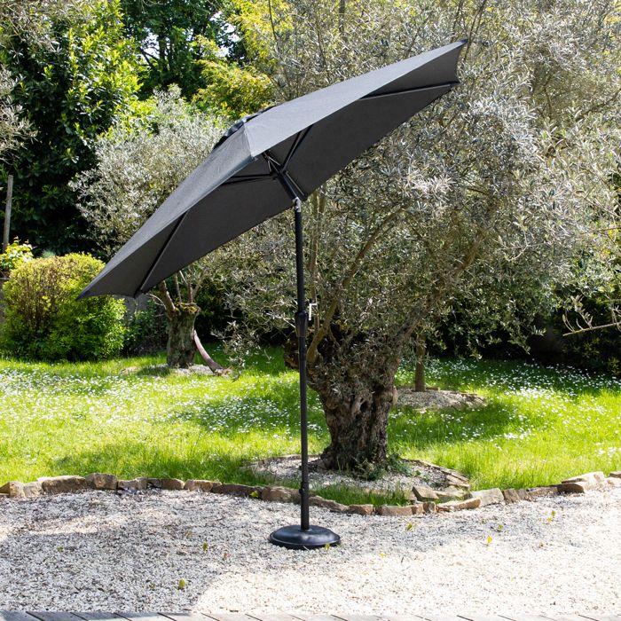 Parasol droit HAPUNA rond 3,30m de diamètre gris(Beige)