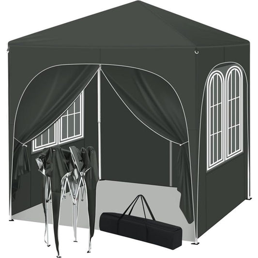 WOLTU Tonnelle de Jardin 2x2m, Pergola Pliante, Barnum avec 4 Parois Latérales, Hauteur Réglable, Gazebo Imperméable, Anti-UV, Gris(Beige)