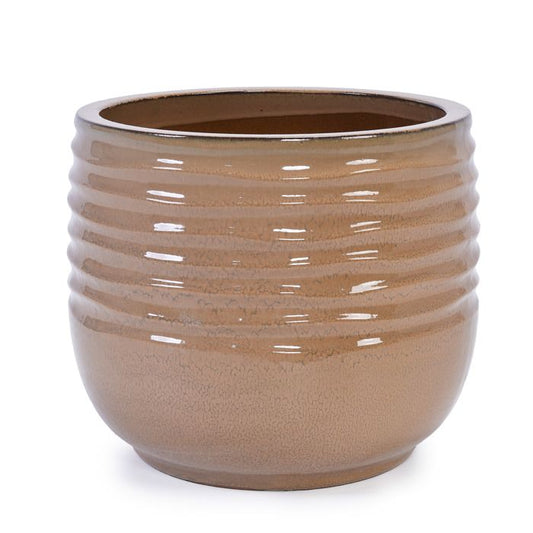 Pots de Fleur en Céramique - 34,6x31 cm - Grand Bac à Fleurs avec Trou de Drainage - Vase Design - Marron Clair(20 x 17 cm)