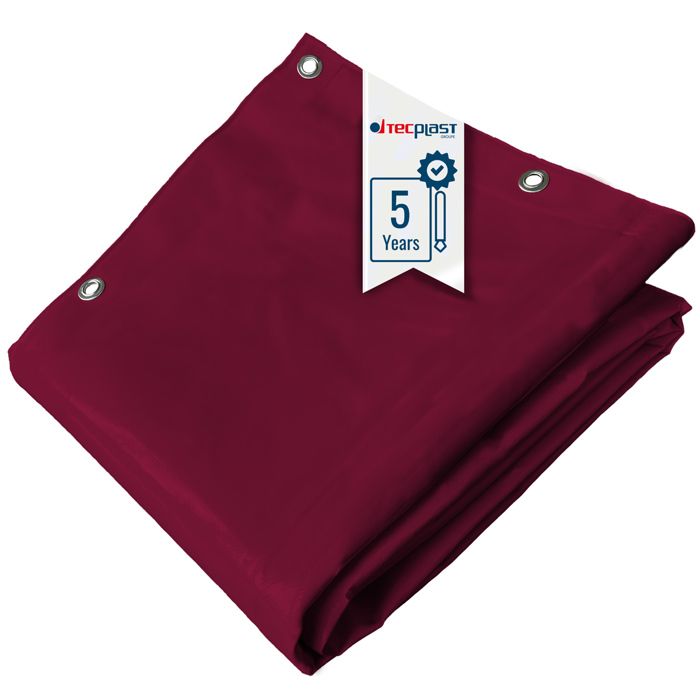 TECPLAST Bâche Jardin 2,5x3 m LP506JD Rouge Bordeaux - Garantie 5 ans - Bâche PVC étanche - Résistance Anti-UV(Rouge bordeaux/1)