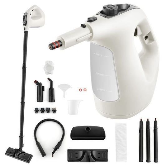 Nettoyeur Vapeur à Main 1500W Punaises de Lit COSTWAY-Réservoir 400 ml-2 Bar-14 Accessoires-125 ℃-Verrou de Sécurité Enfants-Gris(Gris/Capacité : 1 L/Puissance : 1500 W)