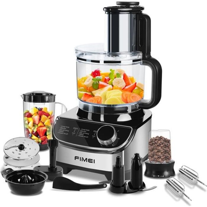 Robot multifonction FIMEI Robot de cuisine 12 en 1-Batteur -Mixeur-Extrateur de jus-1300W-3 Vitesses(HGM411)